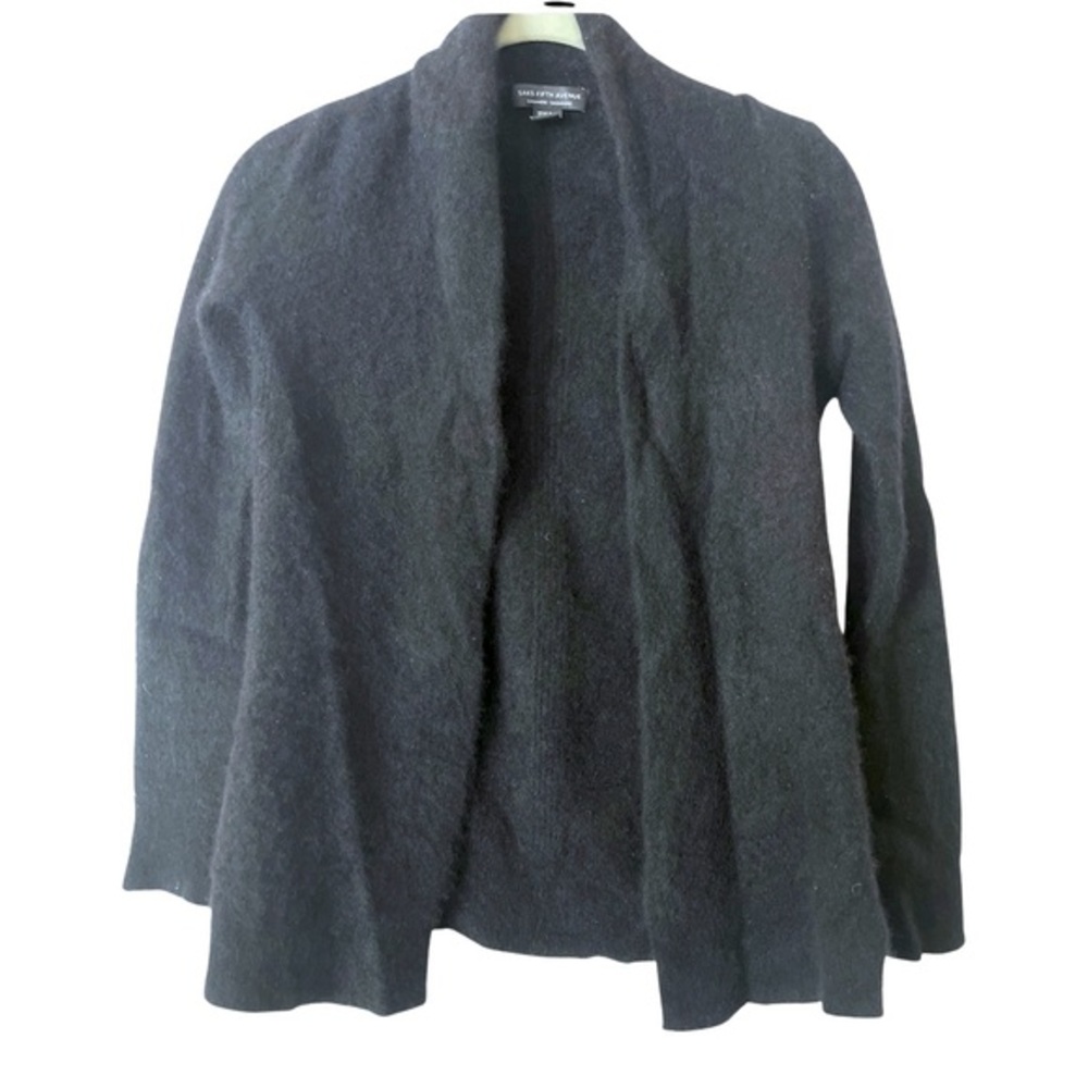 Saks Fifth Avenue Cashmere Cardigan Sweater Black XS